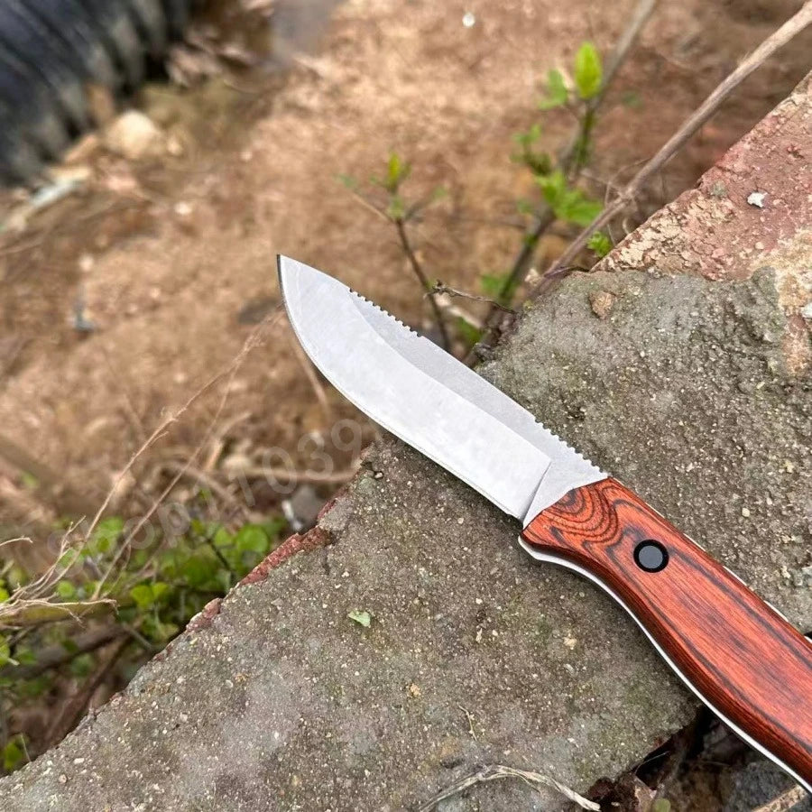 15002 Multi-purpose Straight Knife Durable D2 Steel Treatment Outdoor Camping Fishing Tools Jungle Adventure Survival Knife