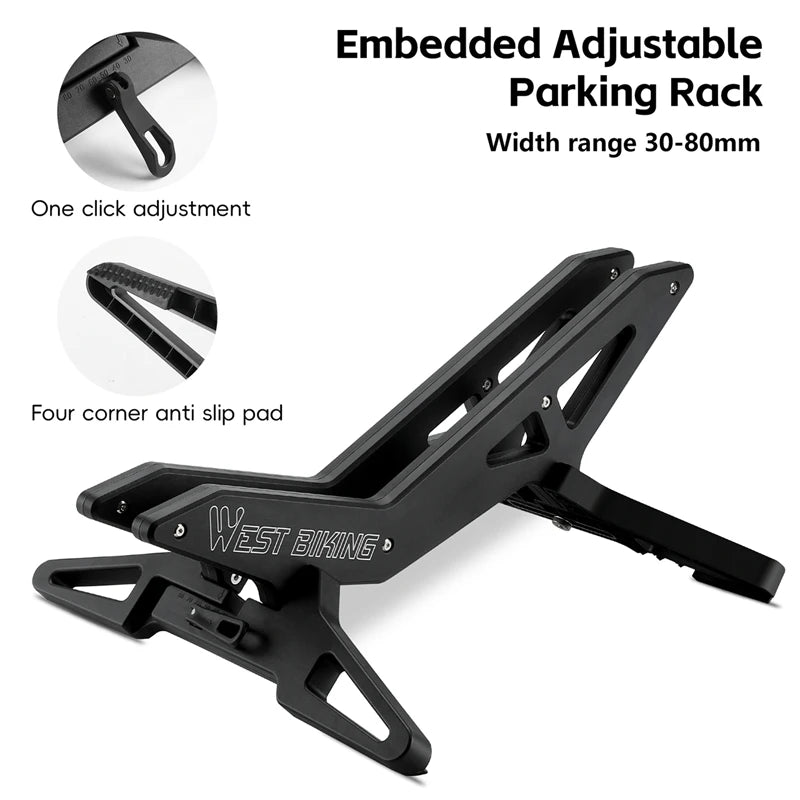 WEST BIKING Adjustable Bicycle Parking Rack Portable Bike Display Stand Mountain Road Bike Parking Rack Cycling Accessories