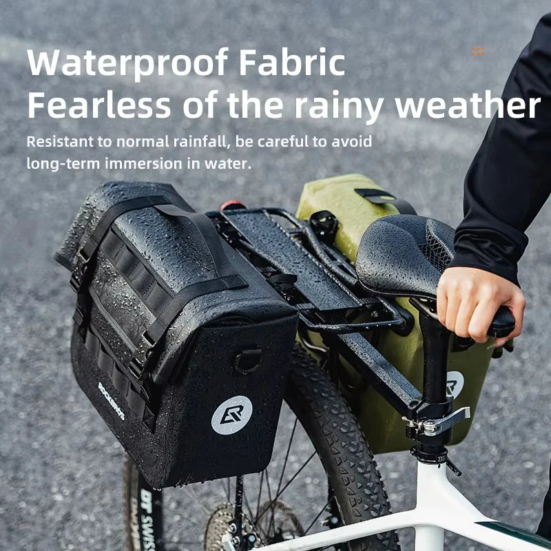 ROCKBROS Bicycle Bag 15L Multifunctional Saddle Bag Waterproof MTB Bike Rack Bag Travel 3D Support Big Capacity Bicycle Rear Bag