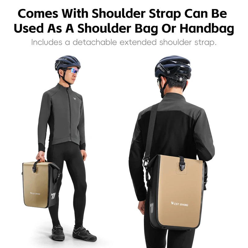 WEST BIKING Bike Pannier Bag 18-28L Full Waterproof Travel Bicycle Rear Seat Trunk Quick Release Buckle Cycling Bag Bike Access