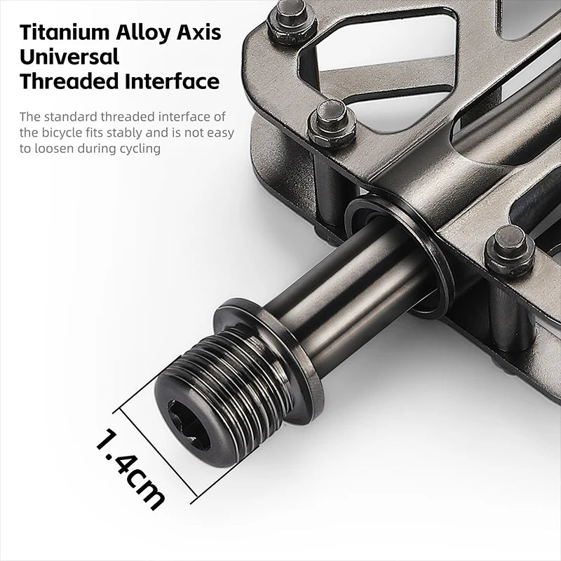 WEST BIKING All Titanium Alloy Bicycle Pedals 3 Bearings Racing Pedal Lightweight Cycling Flat Pedal MTB Road Bike Accessories