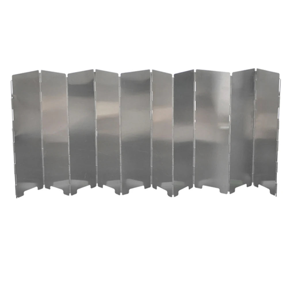 10 Plates Foldable Camping Picnic Cooking Burner Windproof Screen Gas Stove Wind Shield Aluminum Ultralight Outdoor Wind Shield