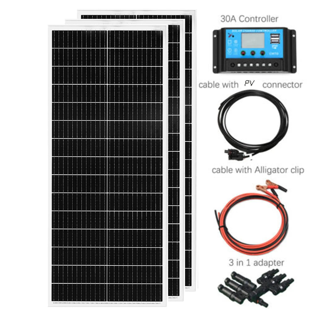 Rigid Solar panel 1000W / 400W /500W/ 300W / 200W / 100W Solar Panels charger battery Charging module Cell For Car Boat Home RV