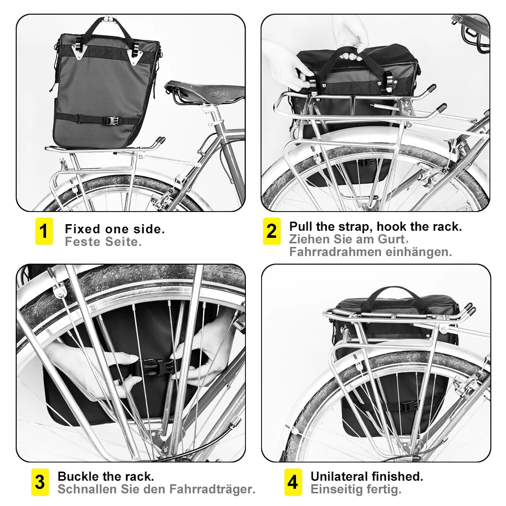 Rhinowalk Bike Pannier Bag 3 in 1 Big Capacity Trunk Bags For MTB Road Bicycle Cycling Double Side Rear Rack Seat Storage Bag