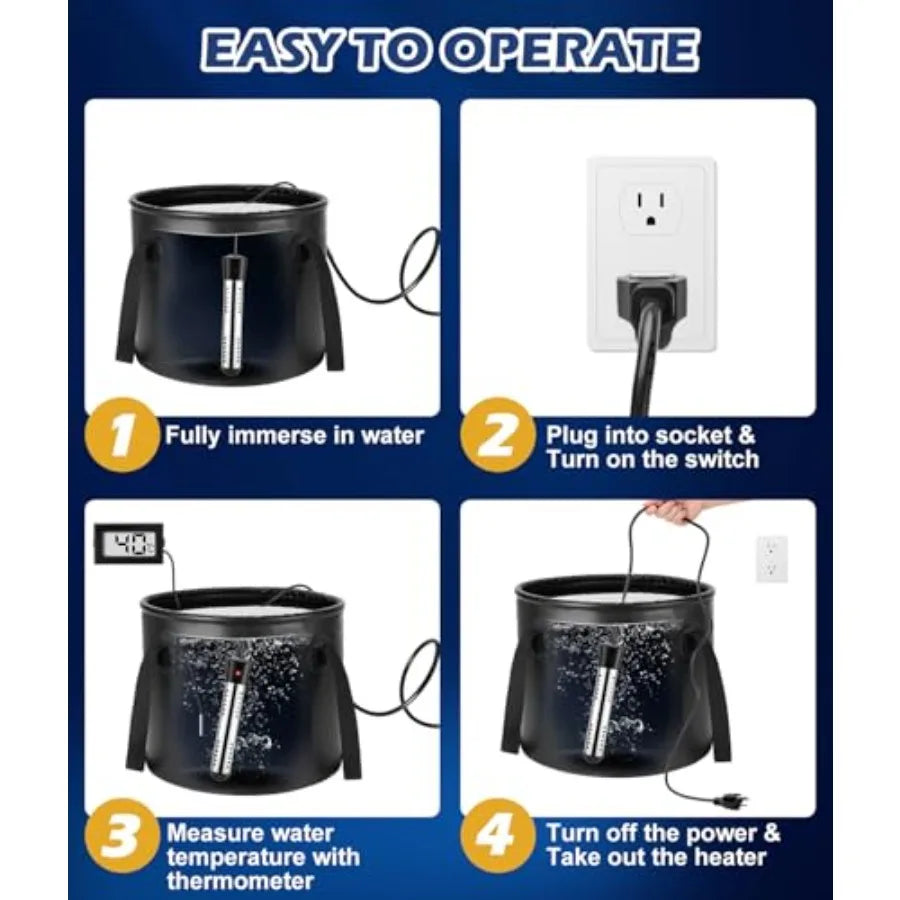 2026 Upgraded Portable Shower for Camping with Heater Rechargeable Camping Shower with Intelligent LED Display 5 Gal Foldable B