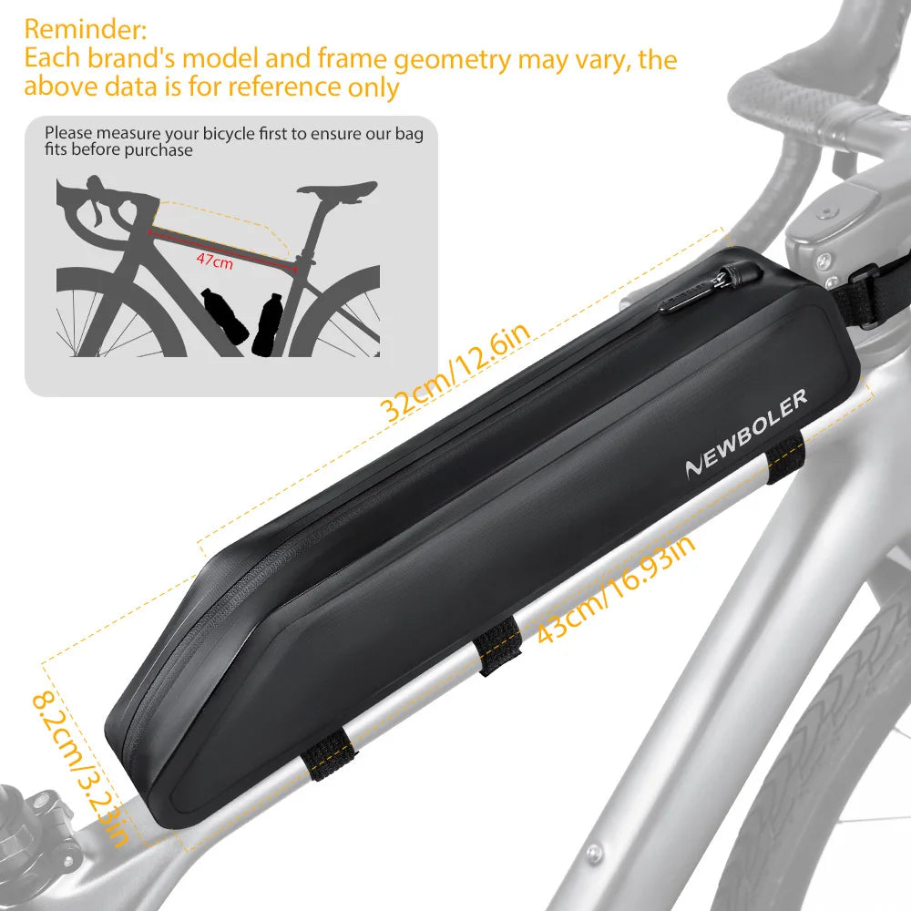 NEWBOLER 2L Bike Frame Front Tube Bag Bike Packing Pouch MTB Road Bike Tool Bag Cycling Top Tube Bag Bicycle Accessories
