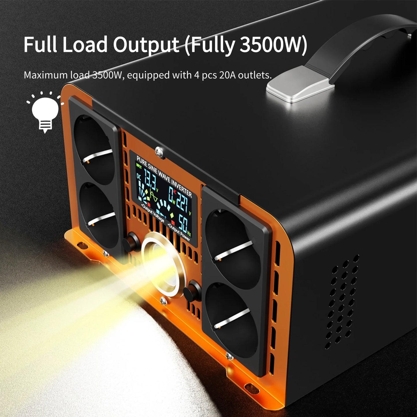 3000W 5000W 6000W 7000W Pure Sine Wave Inverter DC 12V 24V To 220V 230V Inversor Voltage Converters Power Bank Solar Inverter