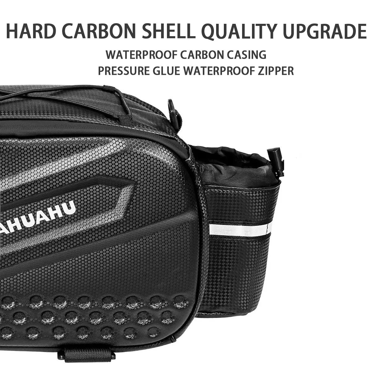 Large-capacity hard-shell rear camel bag for bicycles, waterproof rear seat shelf bag for cycling