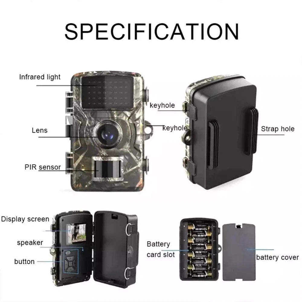 Waterproof Hunting Camera Wild Trail Game Cam Infrared Night Vision Outdoor Motion Activated Tracking Photo Trap Cam Wild