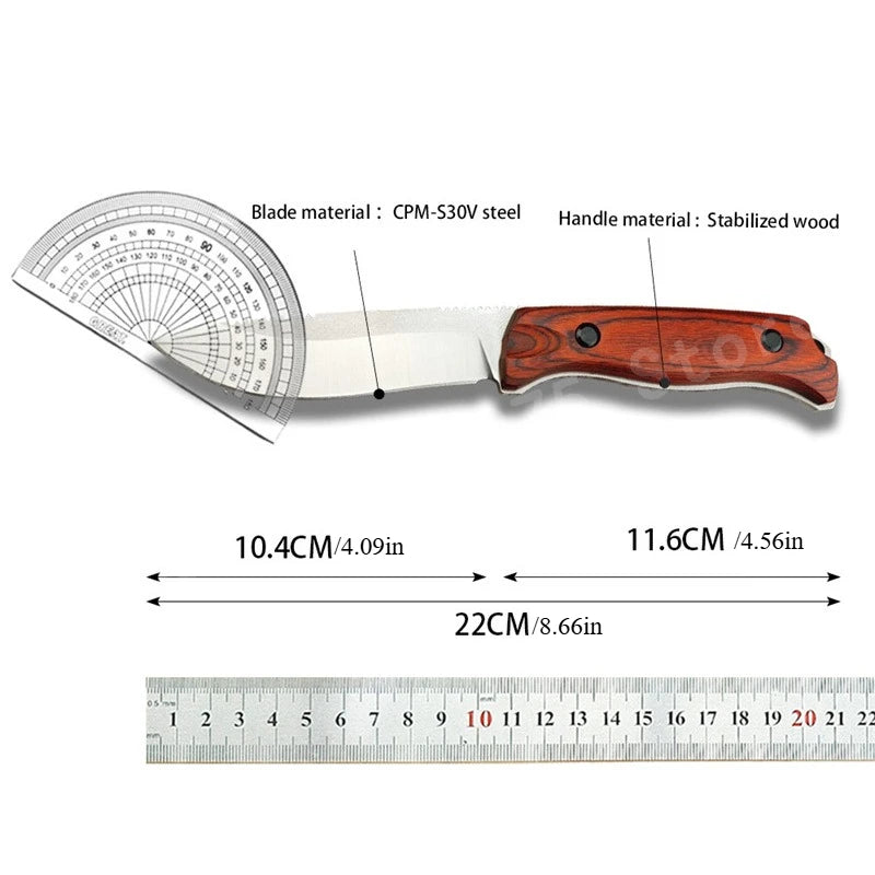 15002 Multi-purpose Straight Knife Durable D2 Steel Treatment Outdoor Camping Fishing Tools Jungle Adventure Survival Knife