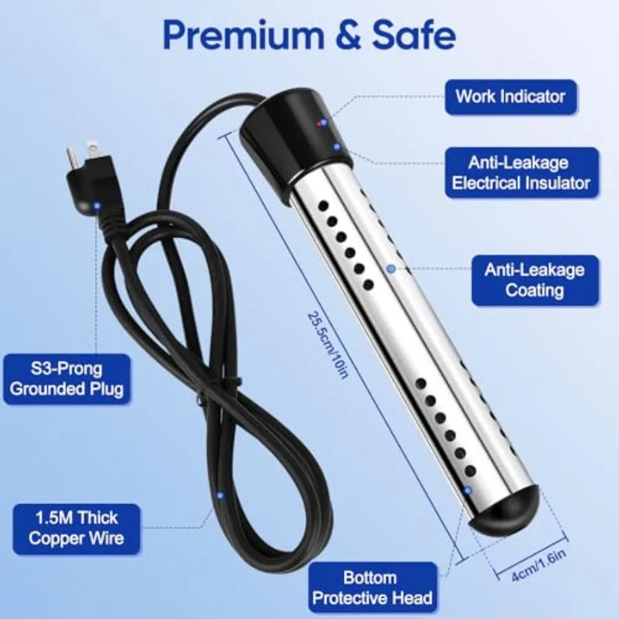 Portable Shower with Water Heater Camping Shower Pump with 8000mAh Battery 5-Speed Settings LCD Display 6L/min IPX8 Portable Sh