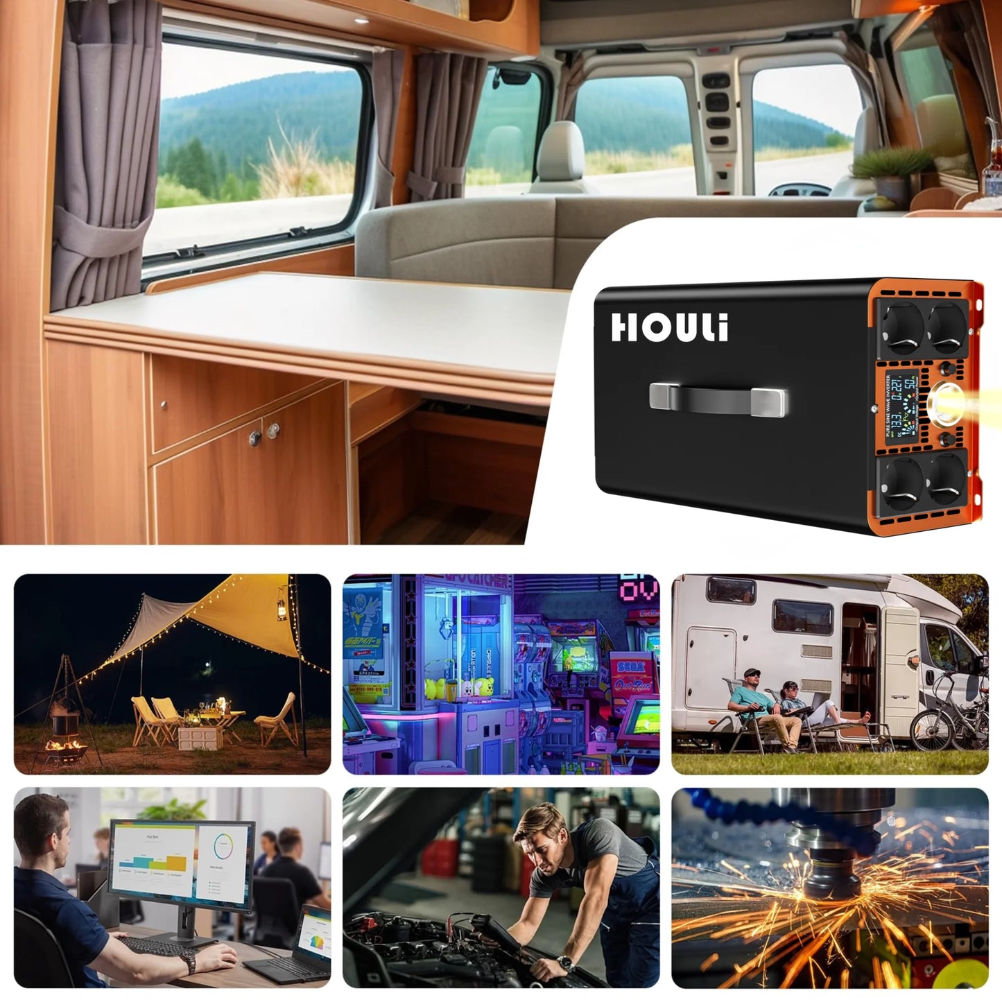 3000W 5000W 6000W 7000W Pure Sine Wave Inverter DC 12V 24V To 220V 230V Inversor Voltage Converters Power Bank Solar Inverter