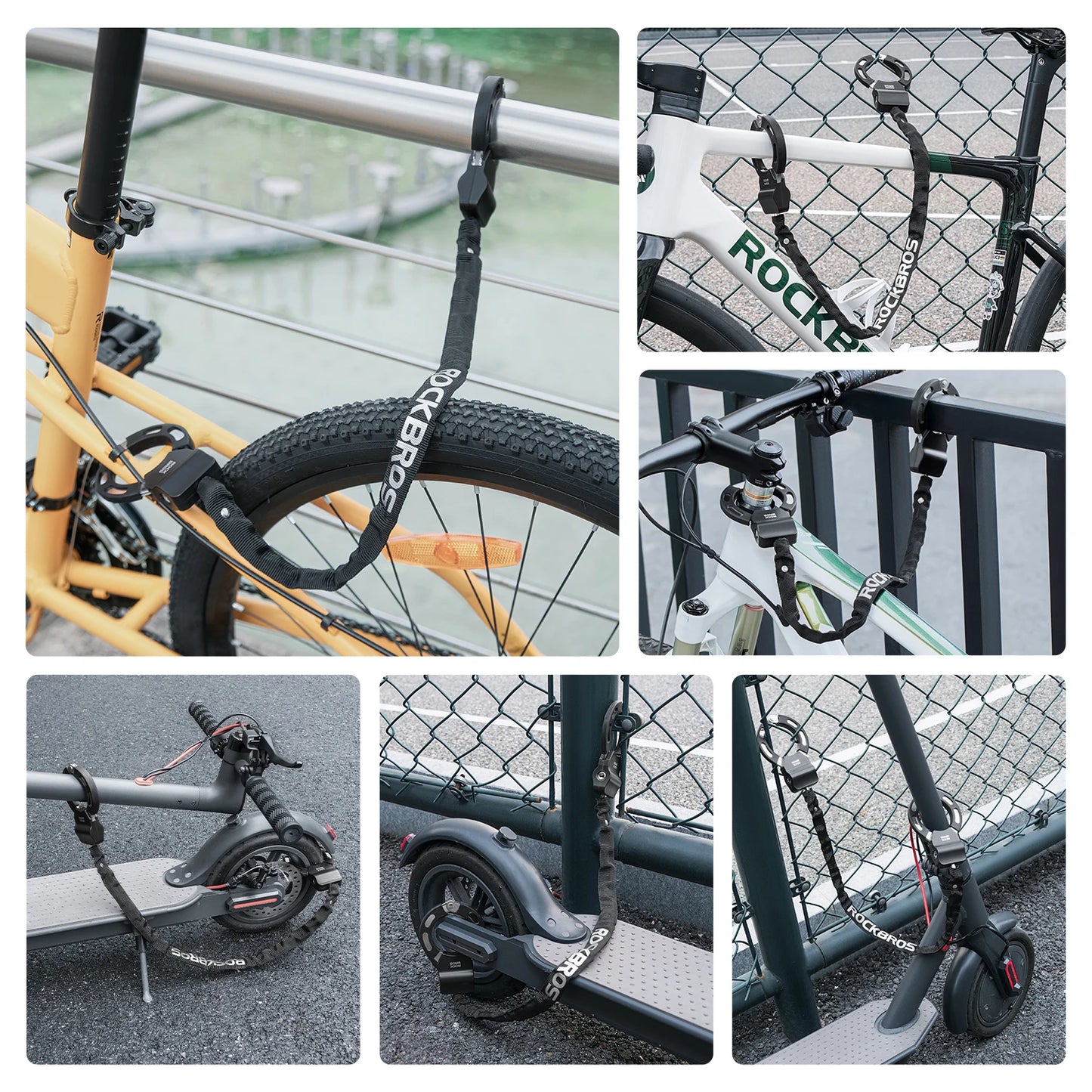 ROCKBROS Local Shipping Bike Lock Anti-Theft Scooter Lock Chain Anti-Theft Lock Scooters Motorcycles Locks Accessories