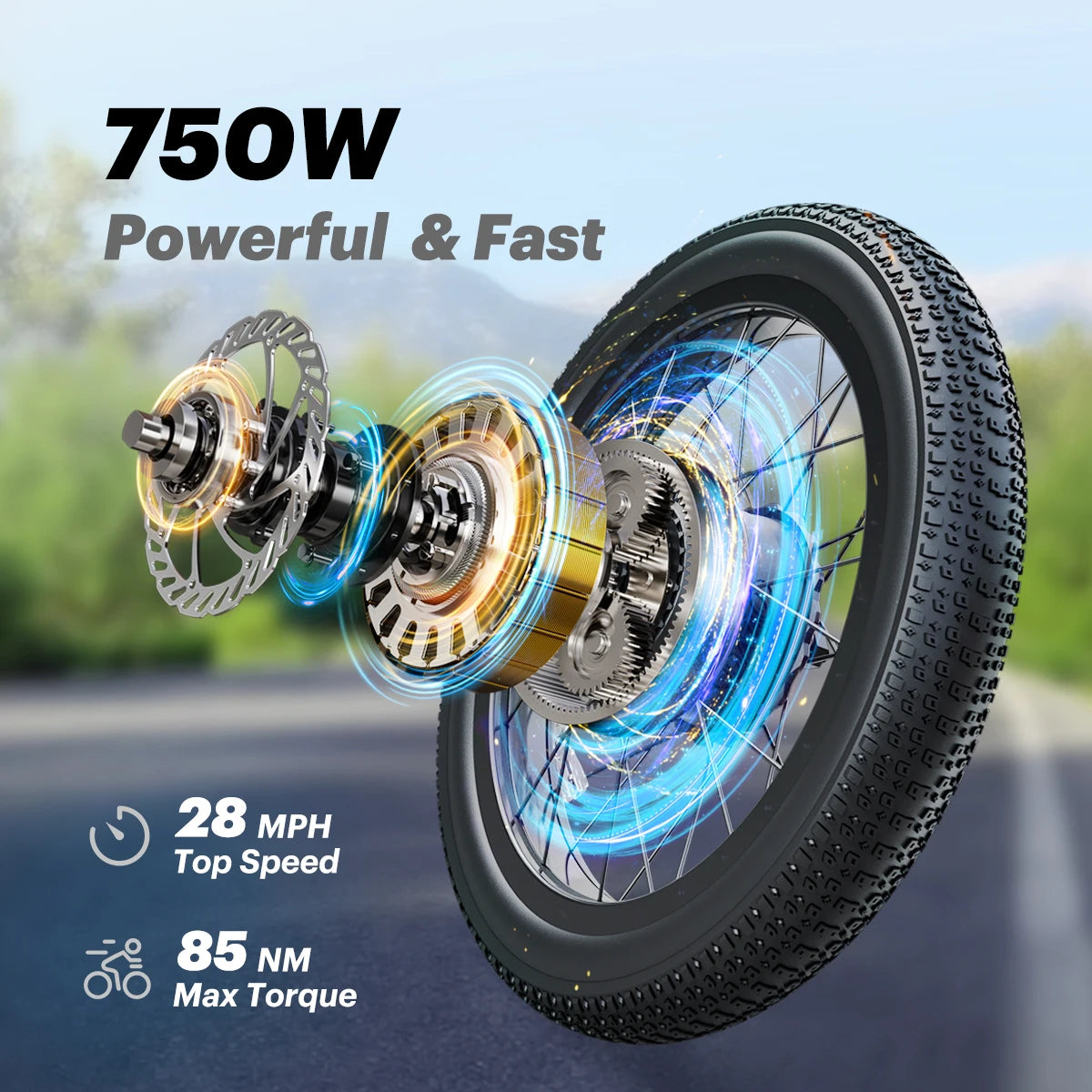 DYU C9 Electric Bicycle Peak 1000W Motor 48V15.6AH Lithium Battery Electric Bike Hydraulic Brake 20*3.0 Inch Fat Tire E-bike