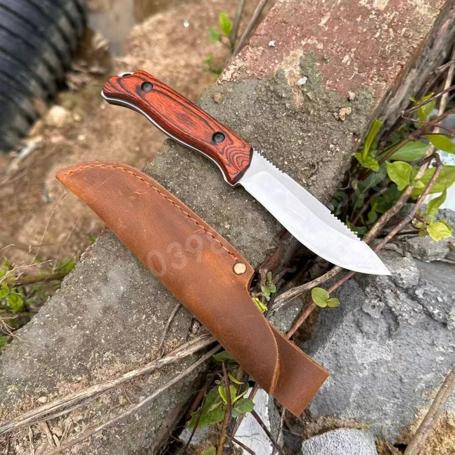 15002 Multi-purpose Straight Knife Durable D2 Steel Treatment Outdoor Camping Fishing Tools Jungle Adventure Survival Knife