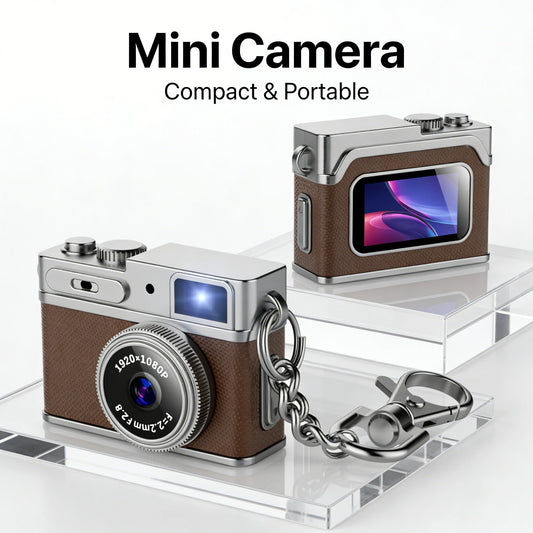 Mini Retro Snap Digital Camera 6 Filters 0.96'' Tiny Vintage Video Recorder Mini Keychain Camera Retro Micro with 32GB Card