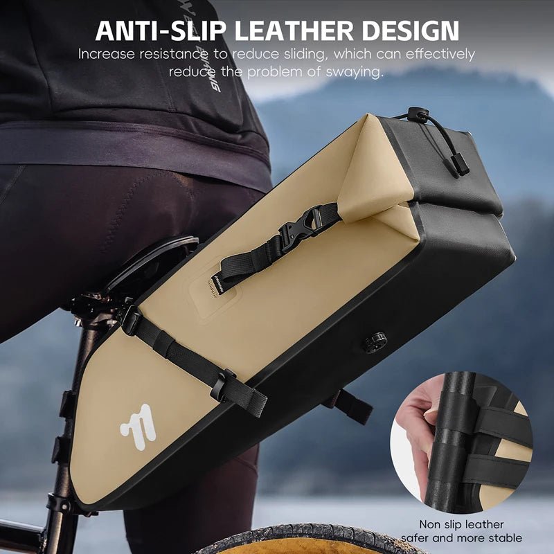 WEST BIKING Bicycle Saddle Bag 10-14L Large Capacity Full Waterproof Cycling Tail Bag Daily Travel Storage Bag MTB Bike Access