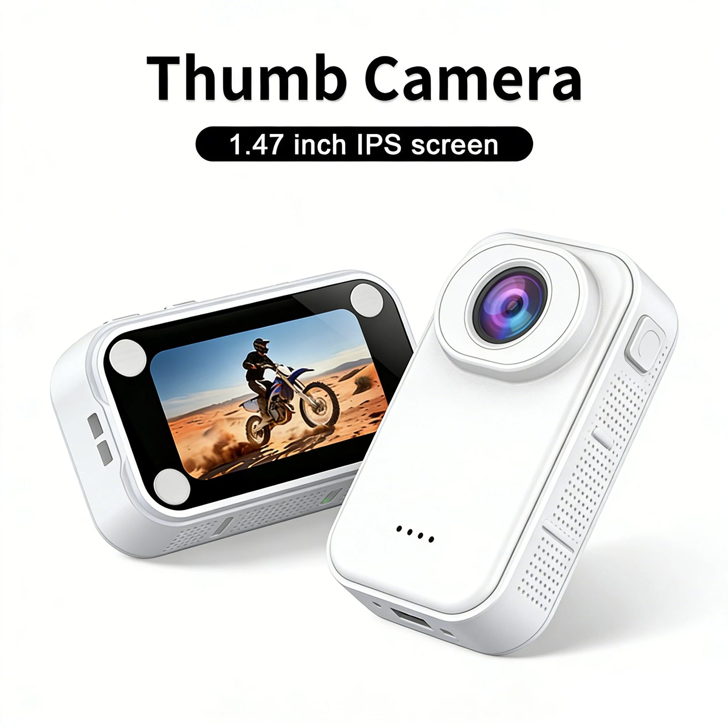 1.47-inch HD 1080p Thumb-Sized Action Camera for Kids, Outdoor Video Recorder, Mini Compact Action Camera with Memory Card