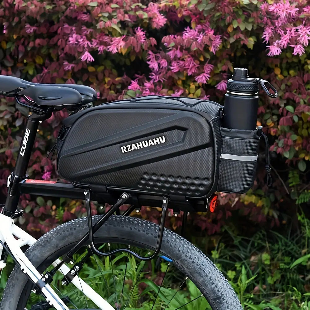 Large-capacity hard-shell rear camel bag for bicycles, waterproof rear seat shelf bag for cycling
