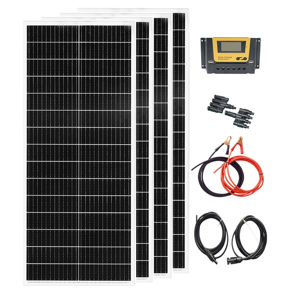 Rigid Solar panel 1000W / 400W /500W/ 300W / 200W / 100W Solar Panels charger battery Charging module Cell For Car Boat Home RV