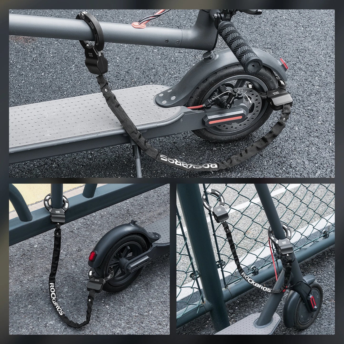 ROCKBROS Local Shipping Bike Lock Anti-Theft Scooter Lock Chain Anti-Theft Lock Scooters Motorcycles Locks Accessories