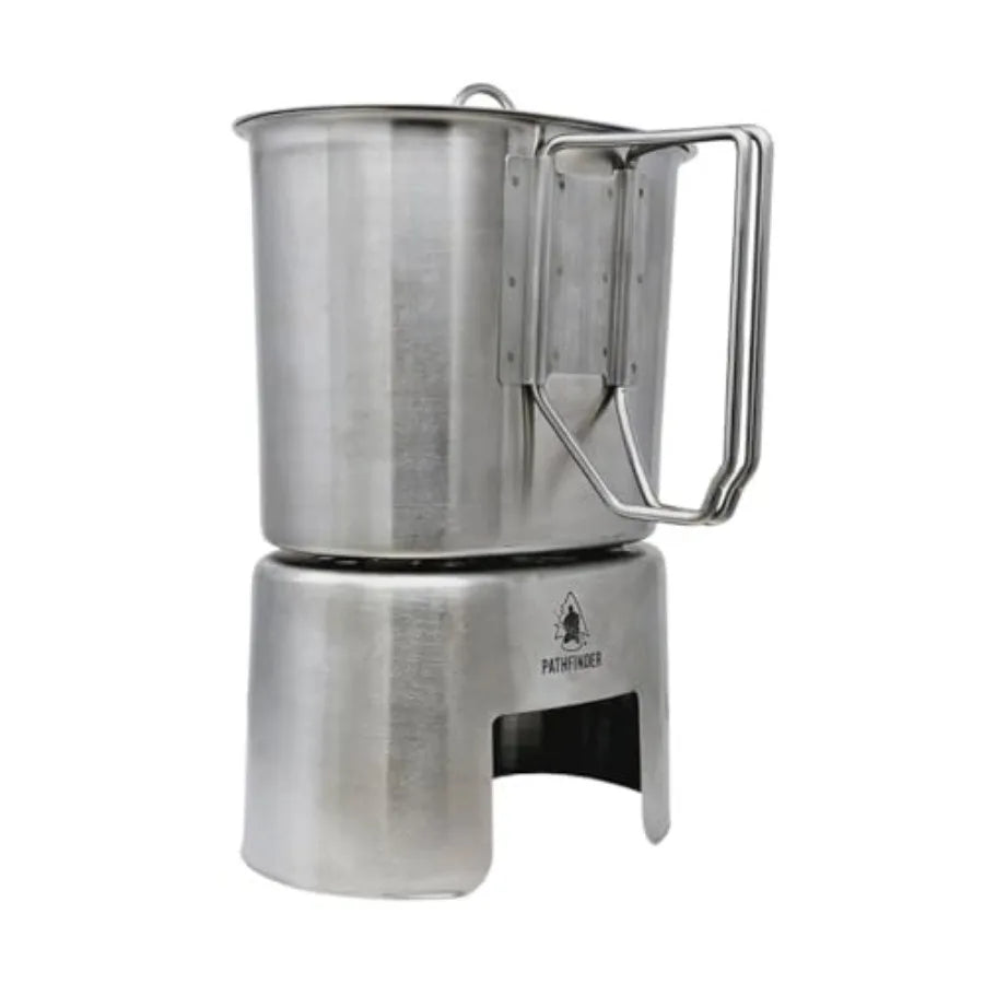 Metal Canteen Cooking Set - Survival Gear - Camping Essentials Mess Kit - Military Grade Outdoor Eating Kit - Hiking and Trail