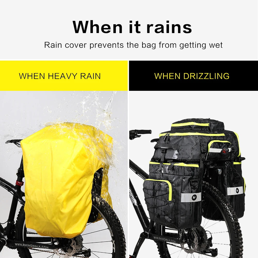 Rhinowalk Bike Pannier Bag 3 in 1 Big Capacity Trunk Bags For MTB Road Bicycle Cycling Double Side Rear Rack Seat Storage Bag